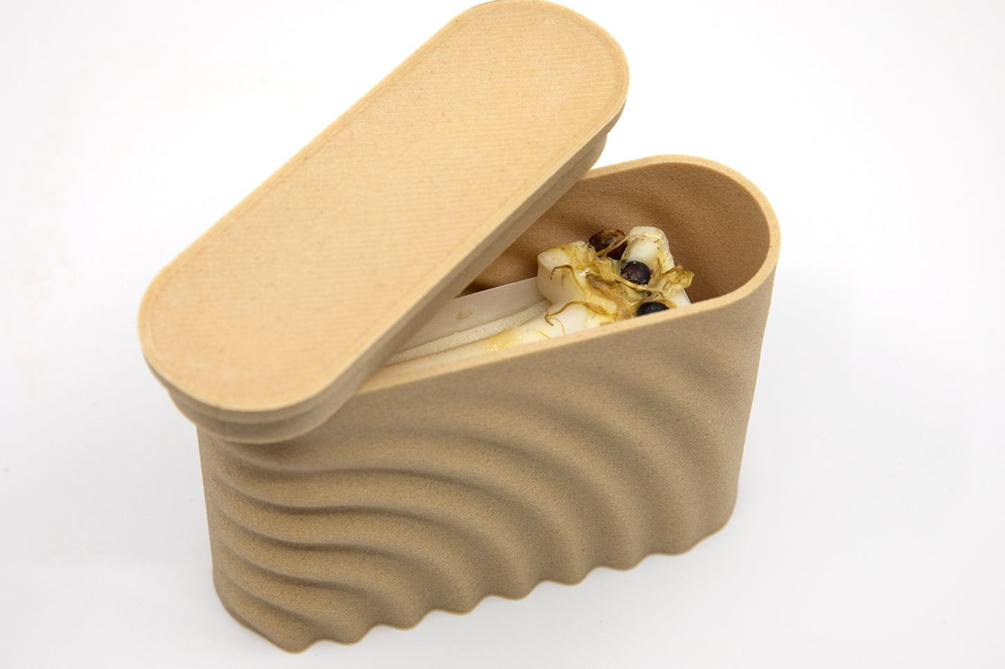 Design zeepdoos, gemaakt van gerecycled hout en maizena