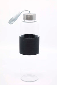Glazen drinkfles (met grip in 3 verschillende kleuren)