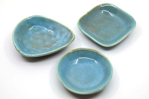 Set van keramische schaaltjes in 3 verschillende vormen